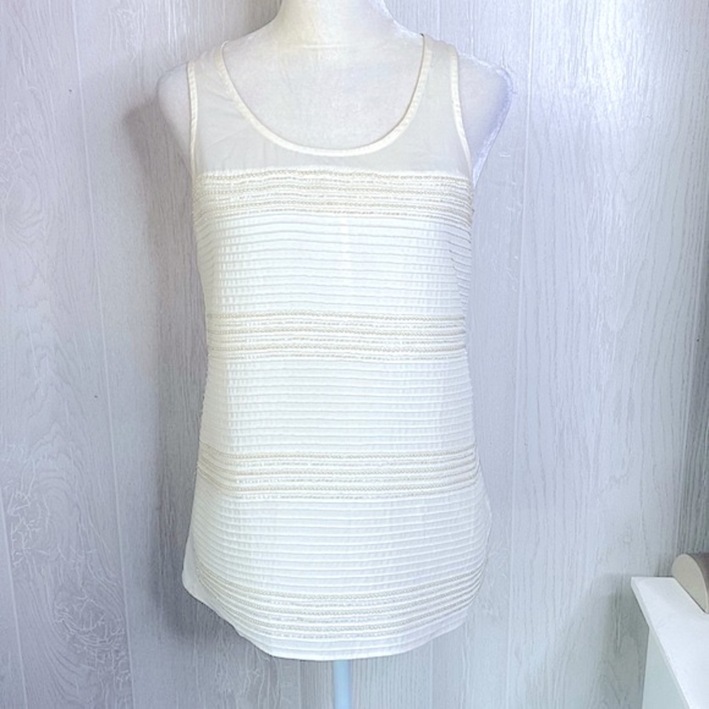 Banana Republic•Beaded Cream Ivory Tank•Shell•Size XS
